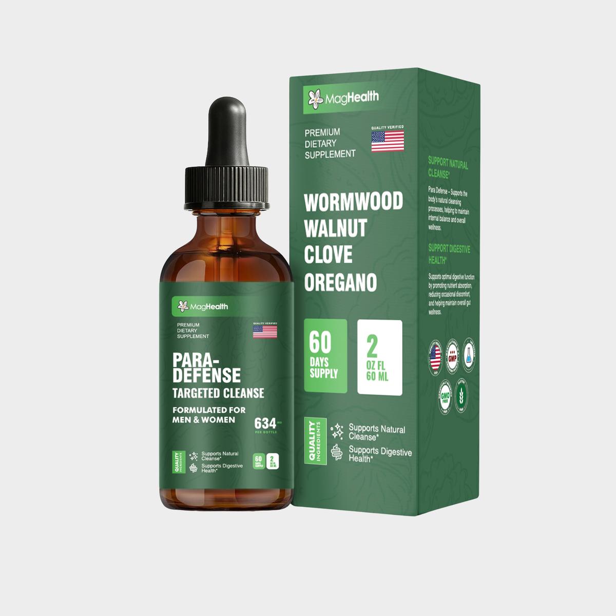 MagHealth Wormwood, Black Walnut Hull & Clove Liquid Botanical Blend – 2 oz