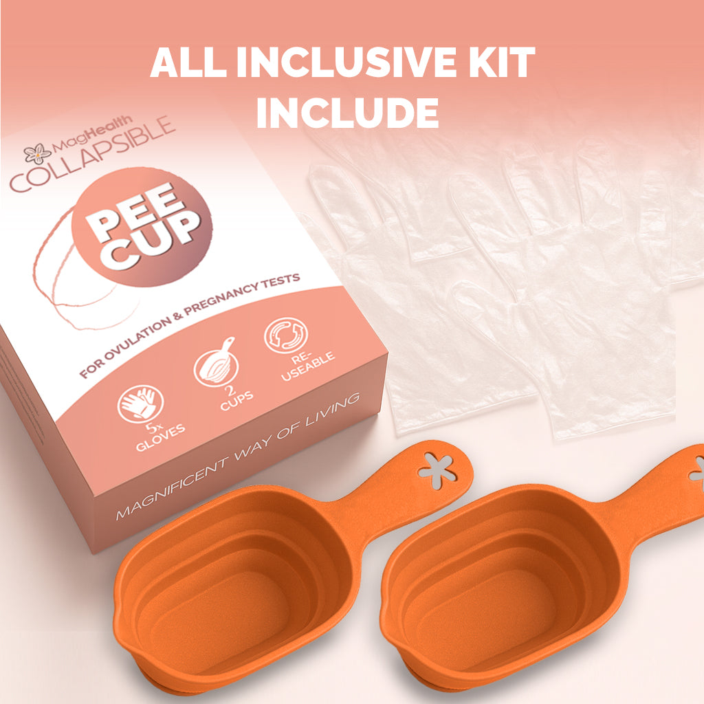 Pee Cup, Reusable Urine Cup for Pregnancy Tests, Ovulation Tests, & Fertility Tests, Family Planning Essentials Sample Containers