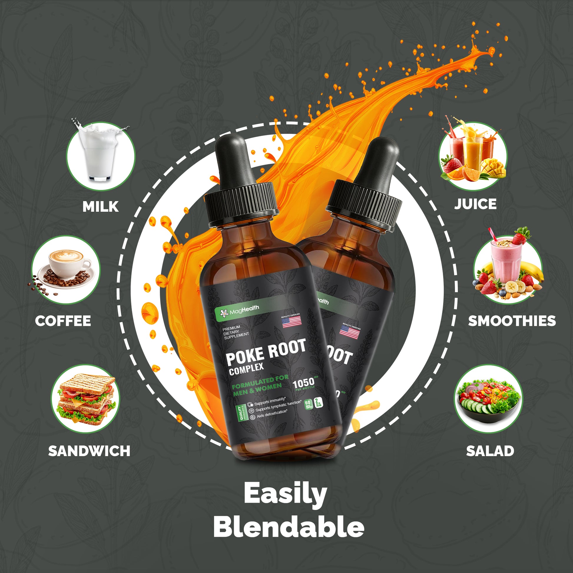 MagHealth Poke Root Complex Drops 6-in-1 Tincture