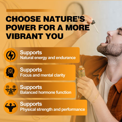 Maca Root Liquid Drops with Ashwagandha and Fenugreek - Focus, Energy and Performance